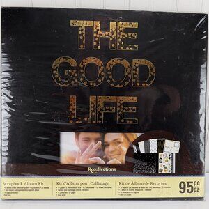 Recollections Scrapbook Album Kit The Good Life 95 Pieces 12"x12" Black Gold New